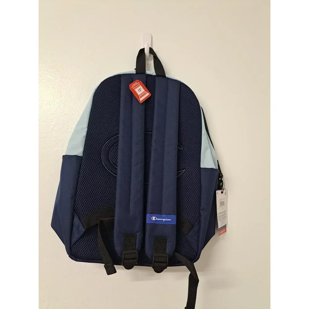 Champion Manuscript Backpack /Book Bag ￼Light and Dark‎ Blue